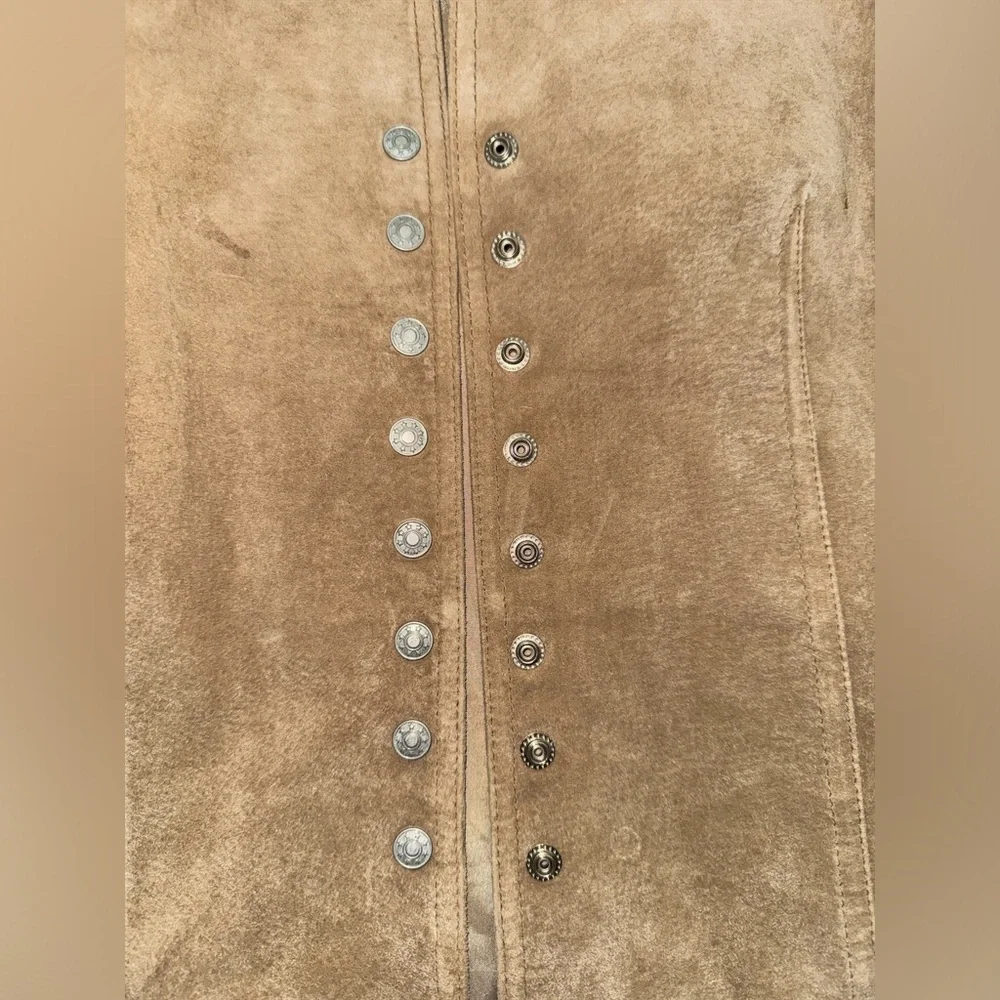 Elegant Paul Harris Design Tan Suede Women's Leather Jacket Size MEDIUM #228 - Picture 5 of 5